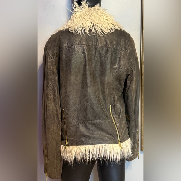 True Religion Brown and Cream Leather Jacket - Picture 6 of 14